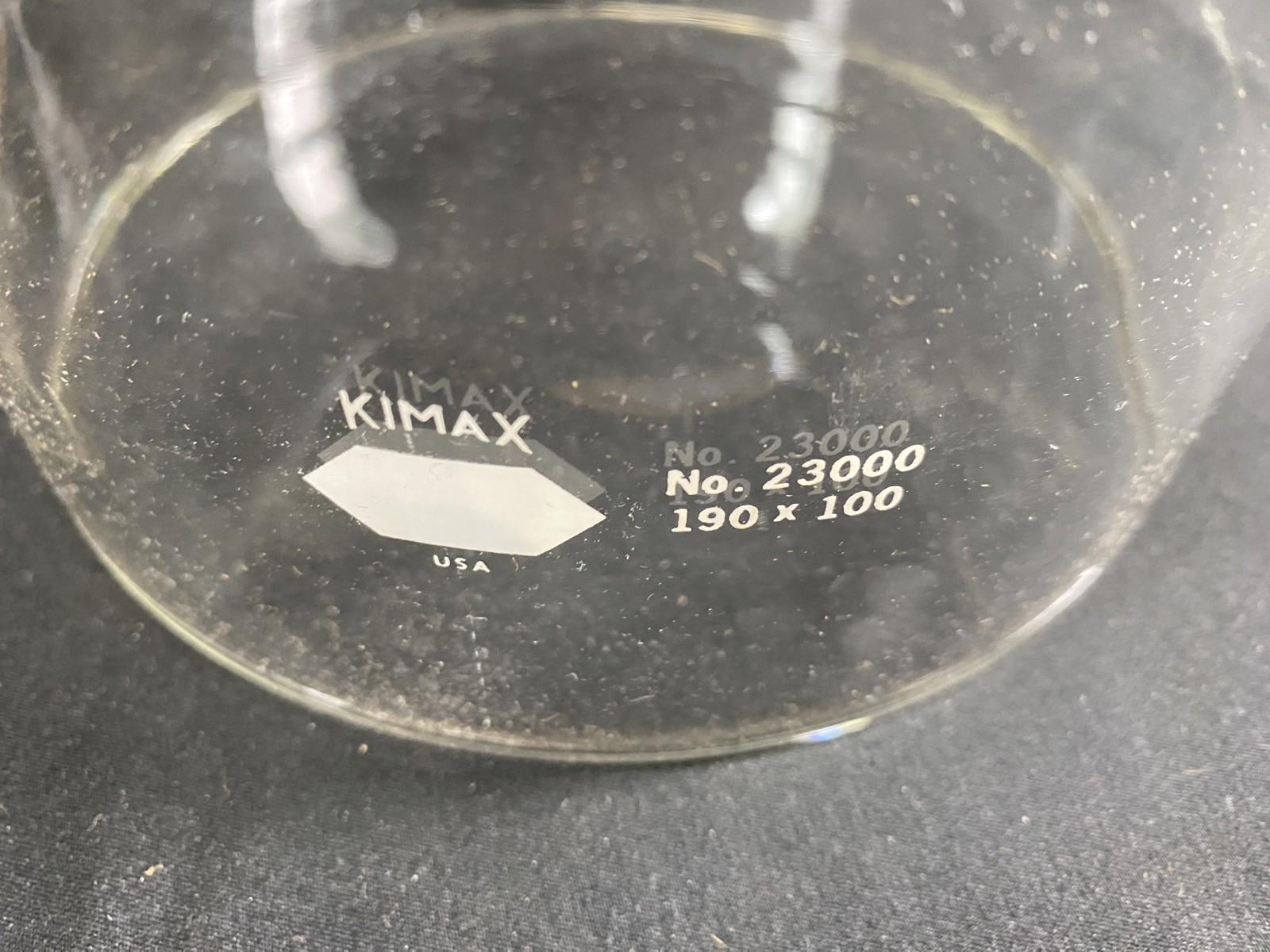 KIMBLE KIMAX 2600mL 190mm D x100mm H Glass Crystallization Dish 23000-19100