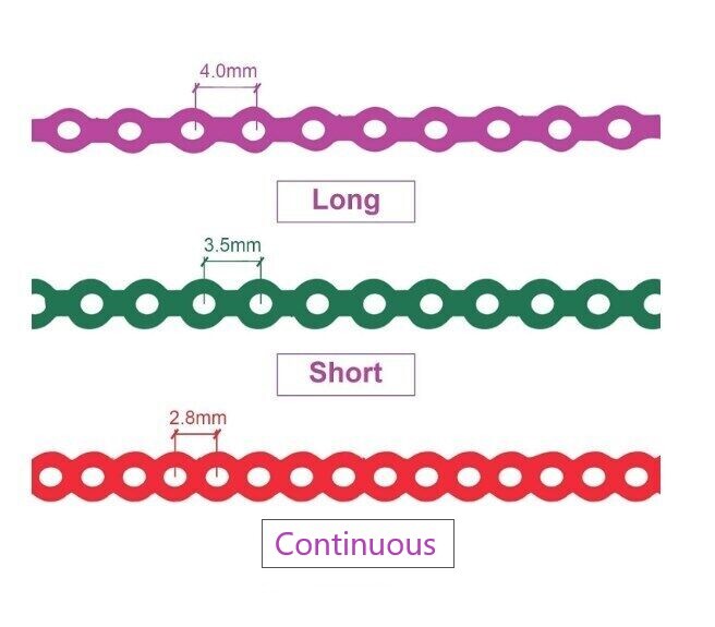 1 Pc Dental Elastic Ultra Ligature Ties Power Chain Braces Long/Short/Continuous