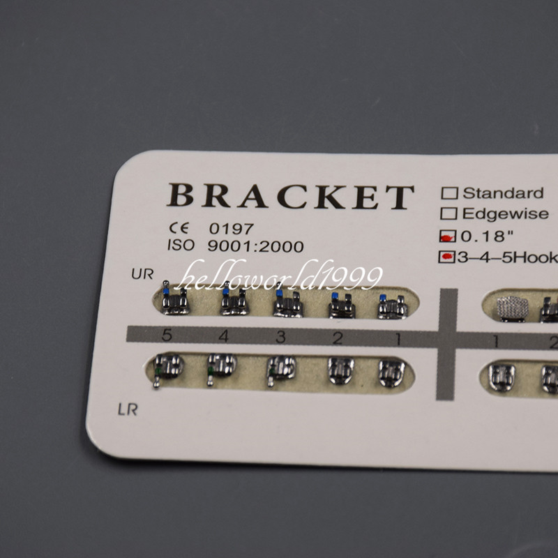 5 Packs Dental Metal Brackets Braces Mini Roth .018 Slot 3-4-5 Hooks Orthodontic