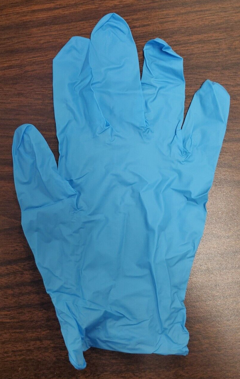NITRILE GLOVE, POWDER FREE, FINGER TEXTURED, BLUE X-LARGE CS/1000