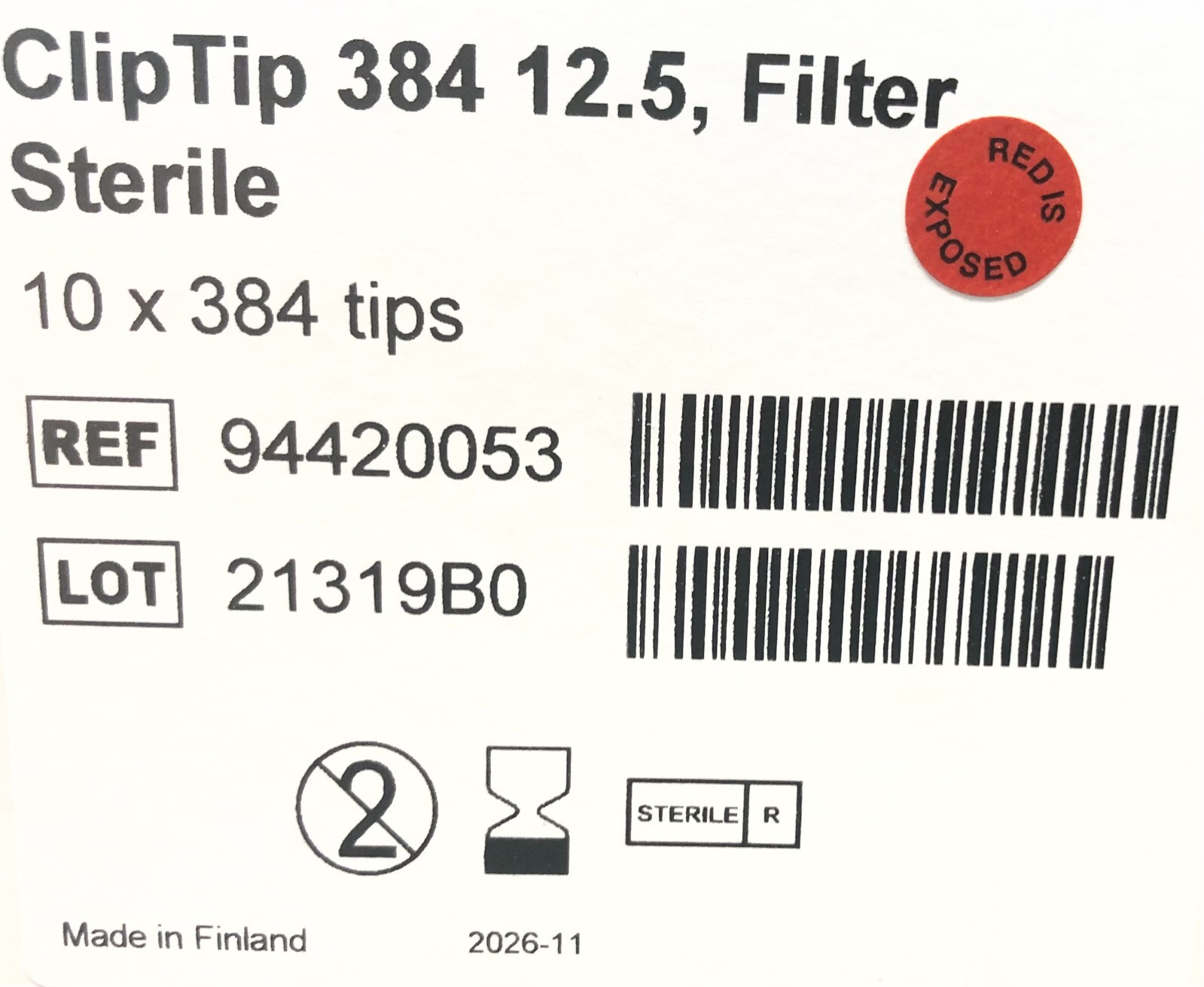 Thermo 94420053 ClipTip 384 12.5μL Filtered Sterile Pipette Tips (Qty=3,840)