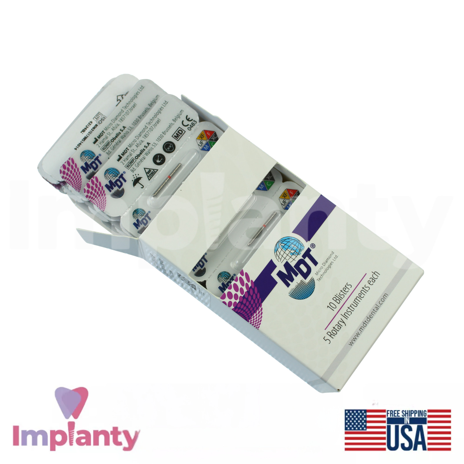 MDT Dental Flat End Cutting FG Diamond Burs 179R Surface Shaping Refine Margins