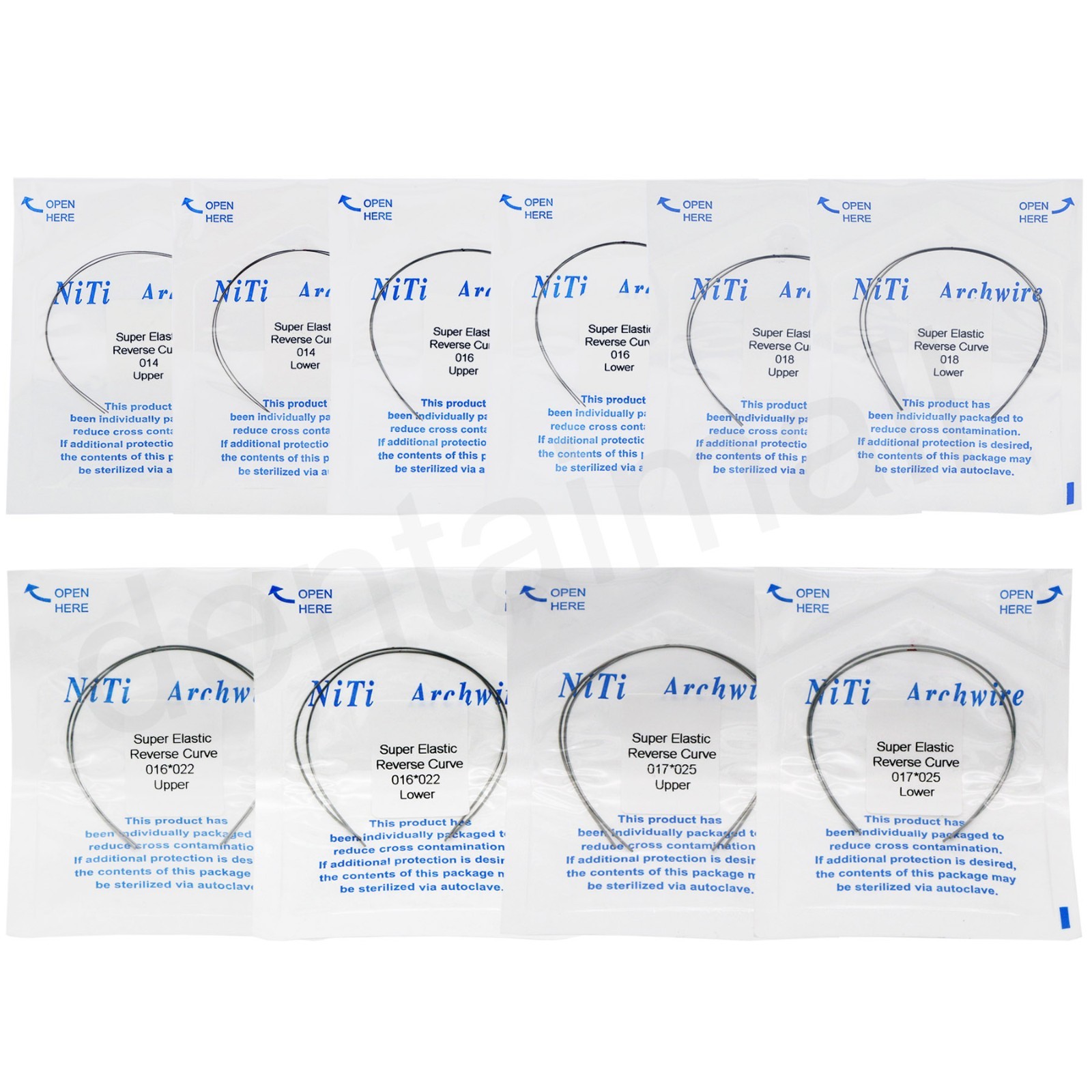 US Dental Orthodontic Reverse Curve Arch Wire Super Elastic NiTi Upper Lower