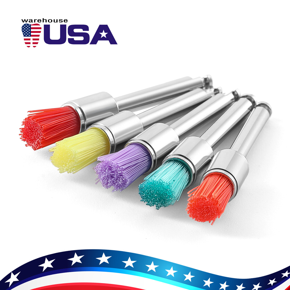 100pcs/Pack Dental Nylon Polishing Polisher Prophy Brushes Flat Latch Type RA