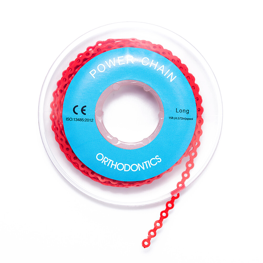 Dental Brace Power Chain Orthodontic Elastic Ultra Spool 3size Ring Roll 15Sheet