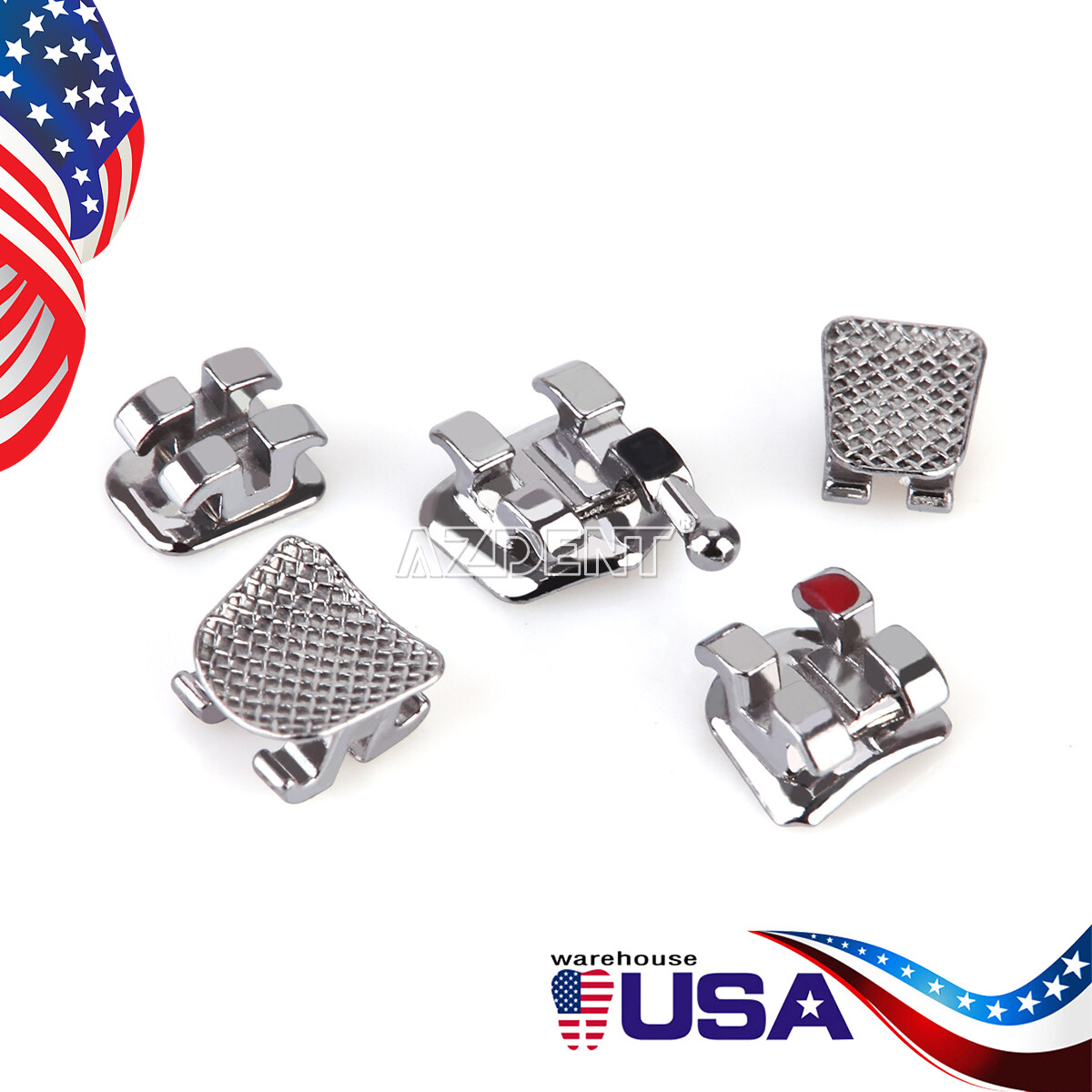 10X Dental Orthodontic Metal Braces Bracket Mini/Standard MBT/Roth.022 Hooks 345