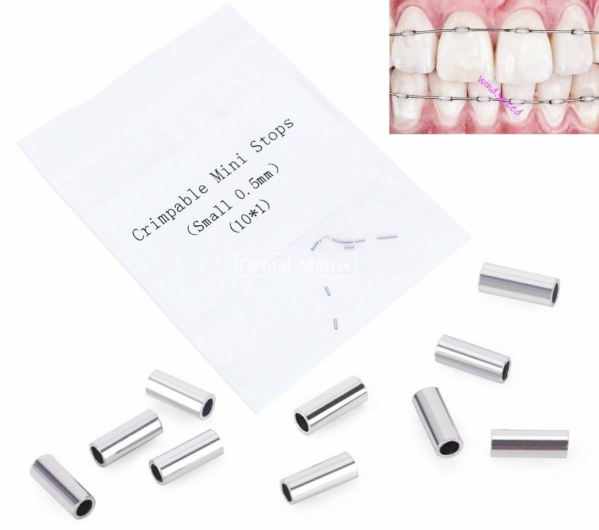 USA 100pcs Dental Orthodontic Crimpable Hook Stop Mini Stops Tube S/L 0.5/0.8mm
