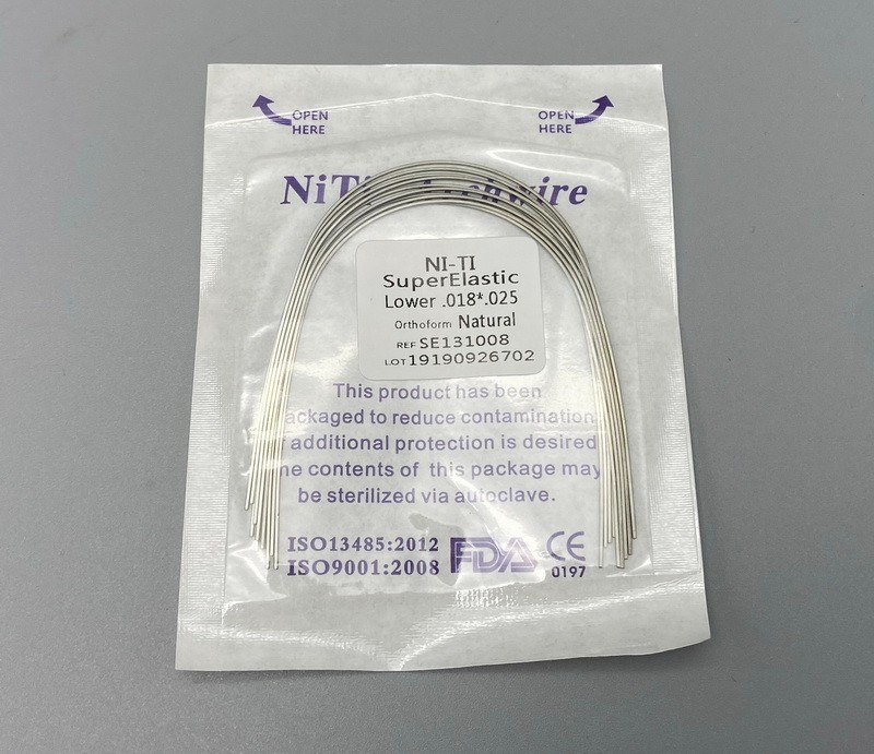 Dental Orthodontic Arch Wire Super Elastic Niti Round Rectangular Natural Form