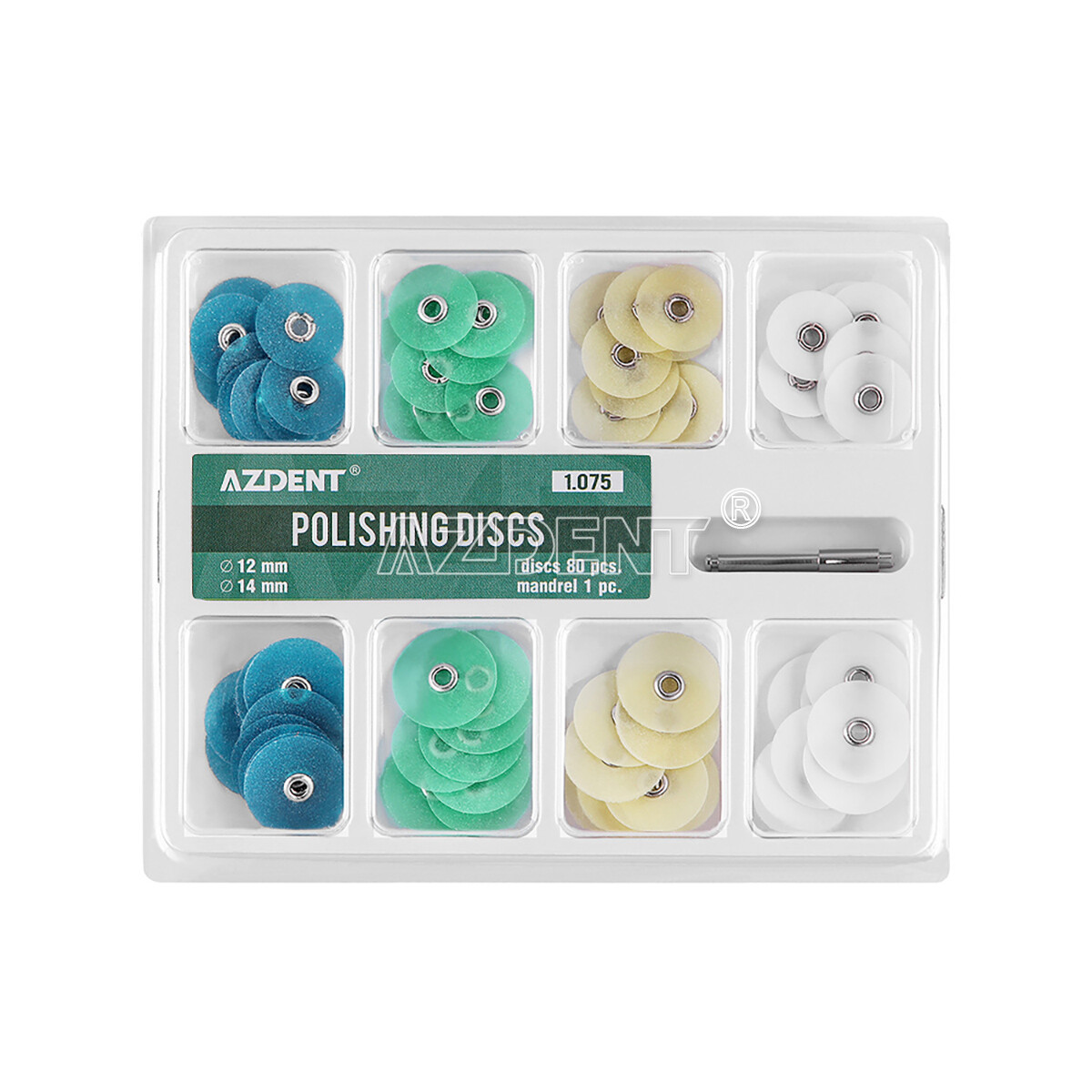 5 Kit de Discos de Pulido para Composite Dental 12mm +14 mm 80pcs + Mandril