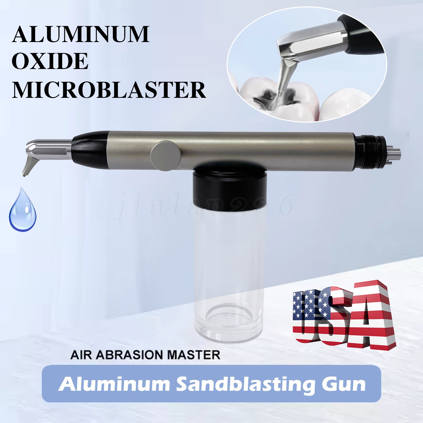 Dental Aluminum Oxide Micro Blaster Air Polisher Abrasion Microetcher w/ Water