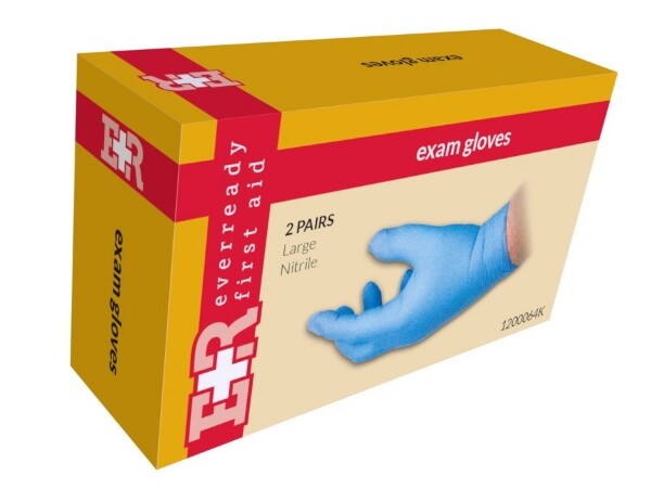 EVER READY EXAM GLOVES NITRILE LARGE – 2 PAIRS