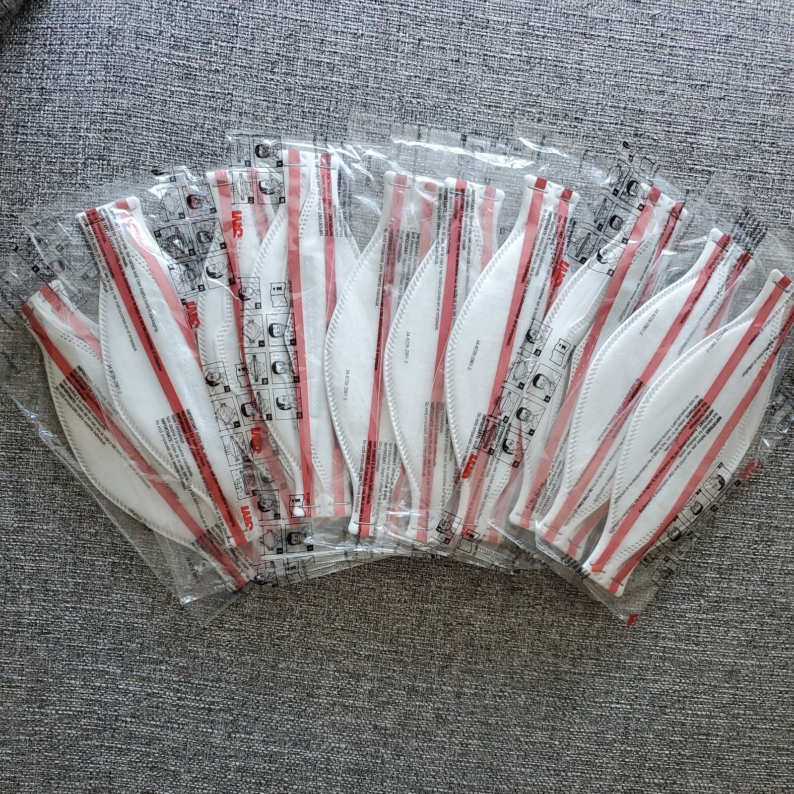 3M Face Masks – 10 Individually Wrapped Aura N95 1870+Respirator/Surgical