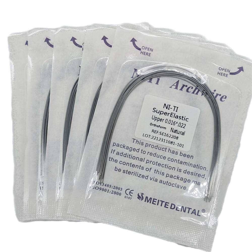 Dental Orthodontic Arch Wire Super Elastic Niti Round Rectangular Natural Form