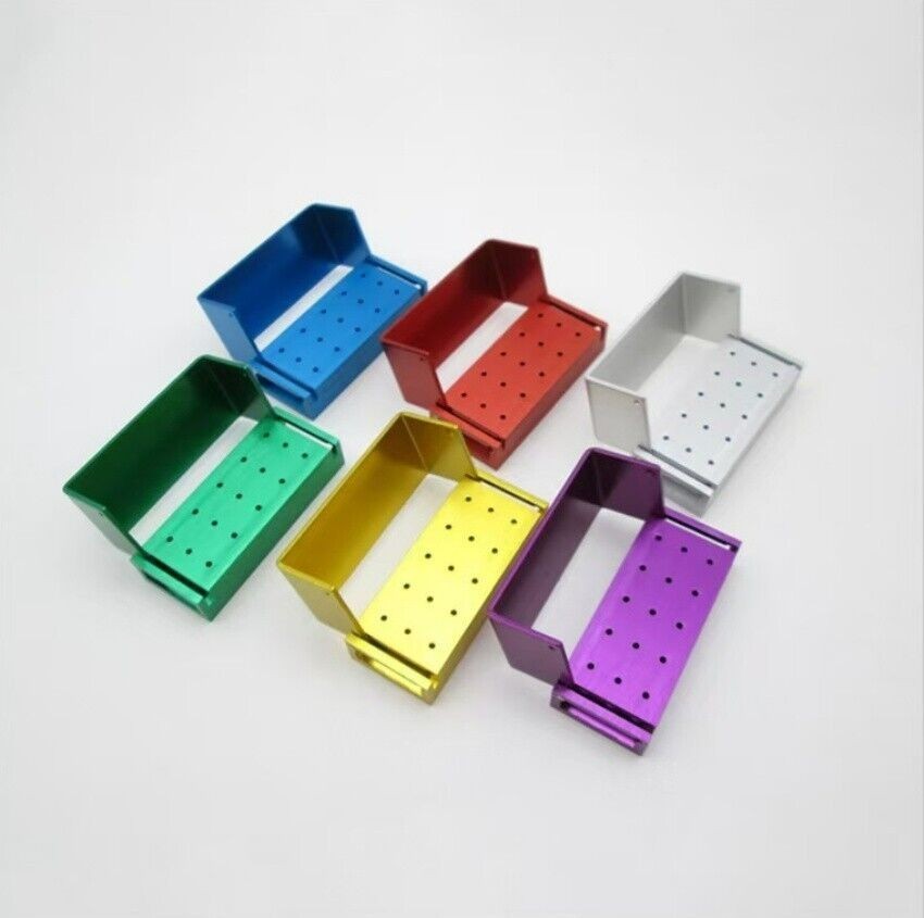 Dental Bur Holder Block Disinfection Box 10/15/16/24/30/56/100/142/152 Holes