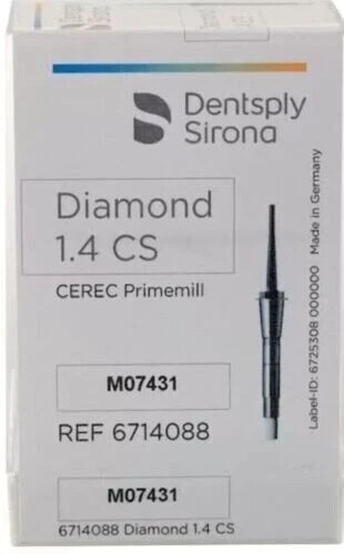 CEREC Primemill Diamond Milling Burs 1.4 CS 1.2 mm 6/Pk-Dentsply 6714070 FS