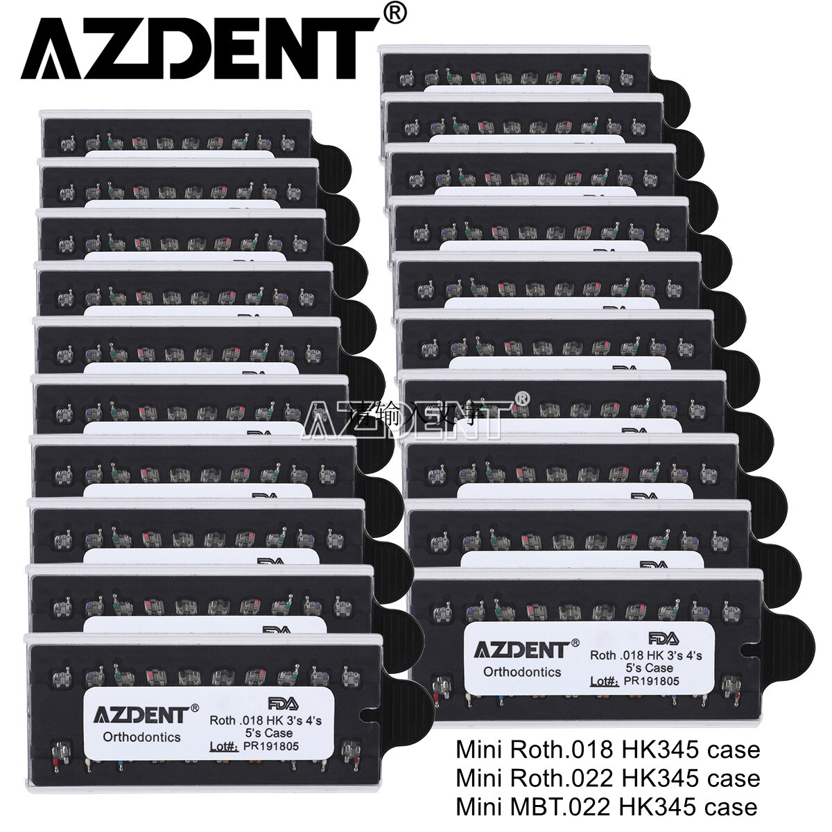 10X Dental Orthodontic Monoblock Bracket Braces Mini Roth/MBT 018/022 AZDENT