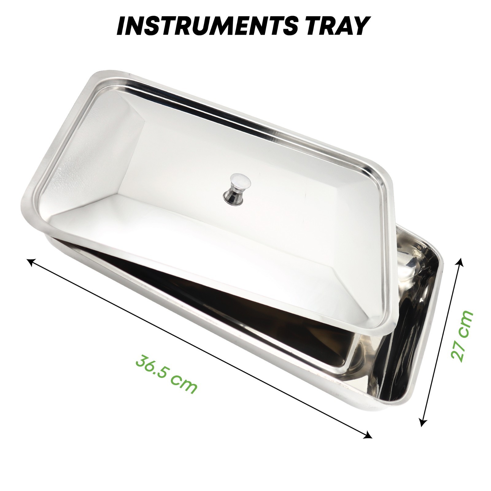 Instrument Tray with Lid & Handle Stainless Steel Surgical Dental Tray German