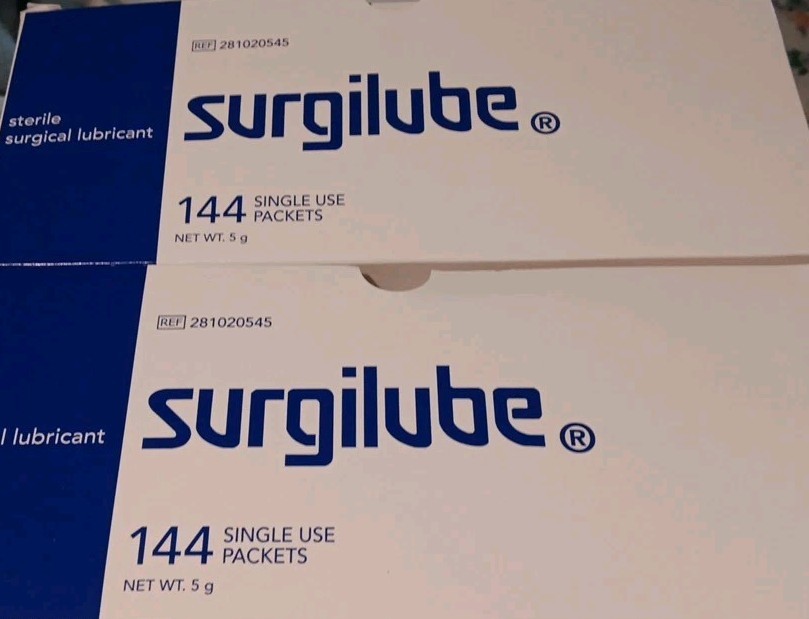 Lot Of 2 BOXES~SURGILUBE~Surgical Lubricant~144 Single Use .5g Packets per Box