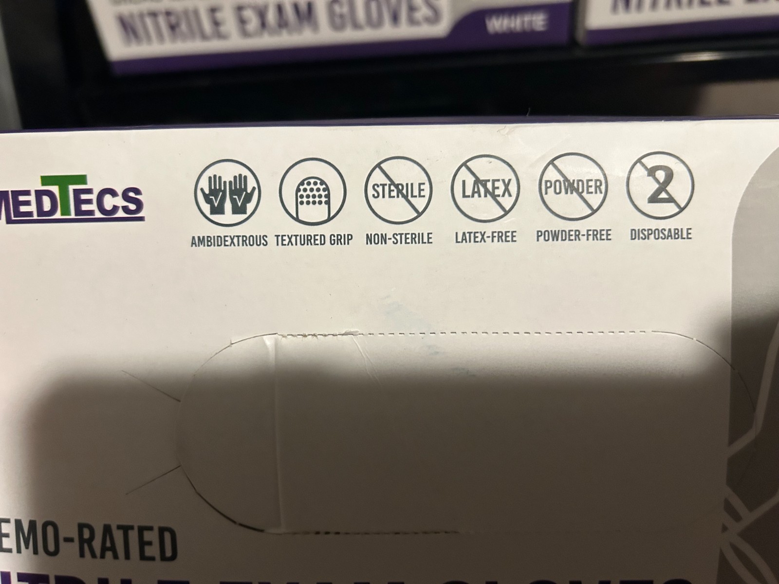 MedTecs Chemo-Rated Nitrile Exam Gloves Powder Free,Latex Free, Textured,Medium