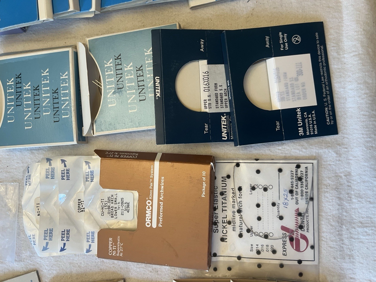 Ortho Archwires Lot Ormco 3M Unitek GAC NiTi SS Mixed Sizes 100+ Packs VTG
