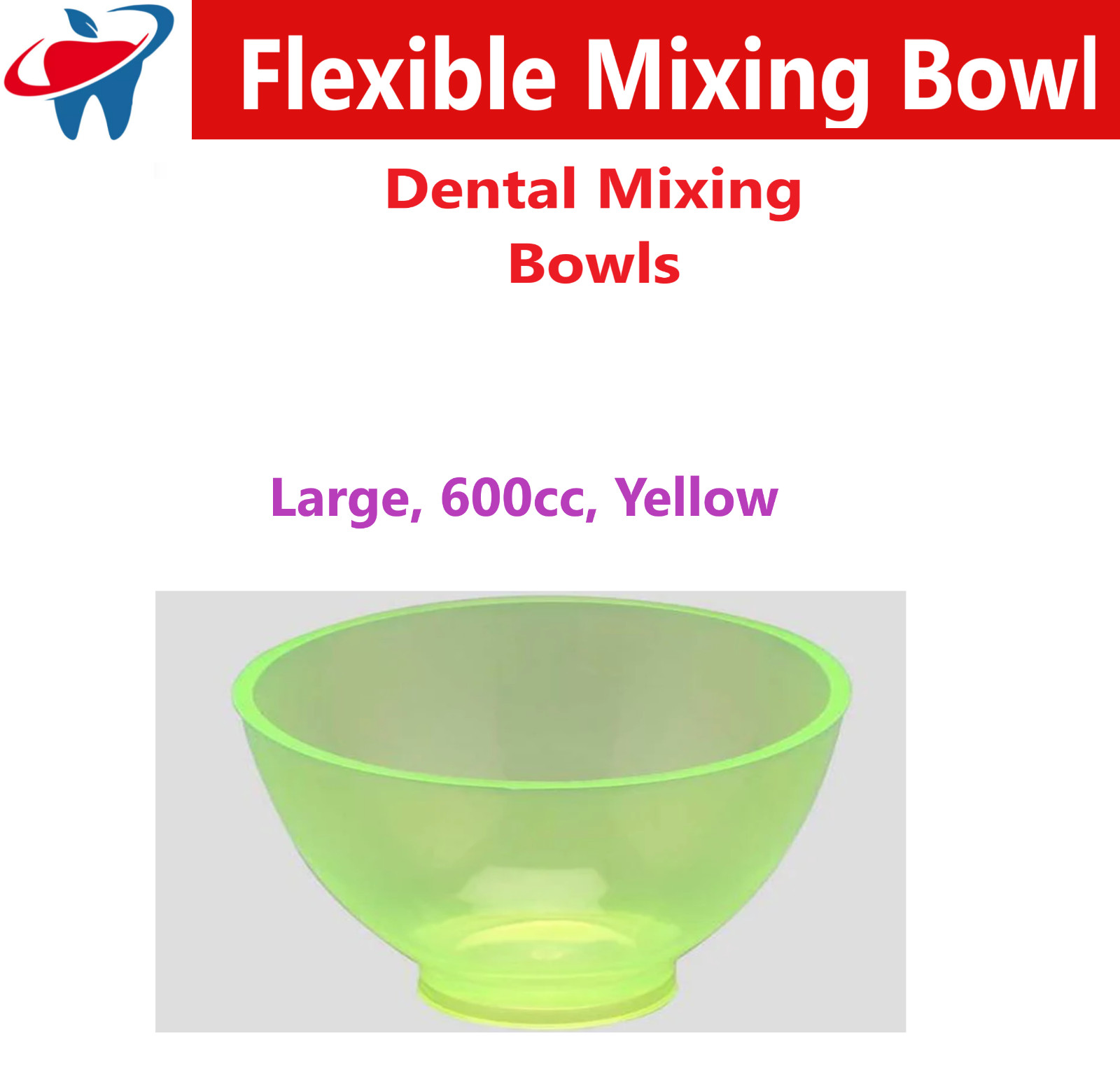 Dental Lab Flexible Rubber Impression Mixing Alginate Bowl – All Sizes / Colors