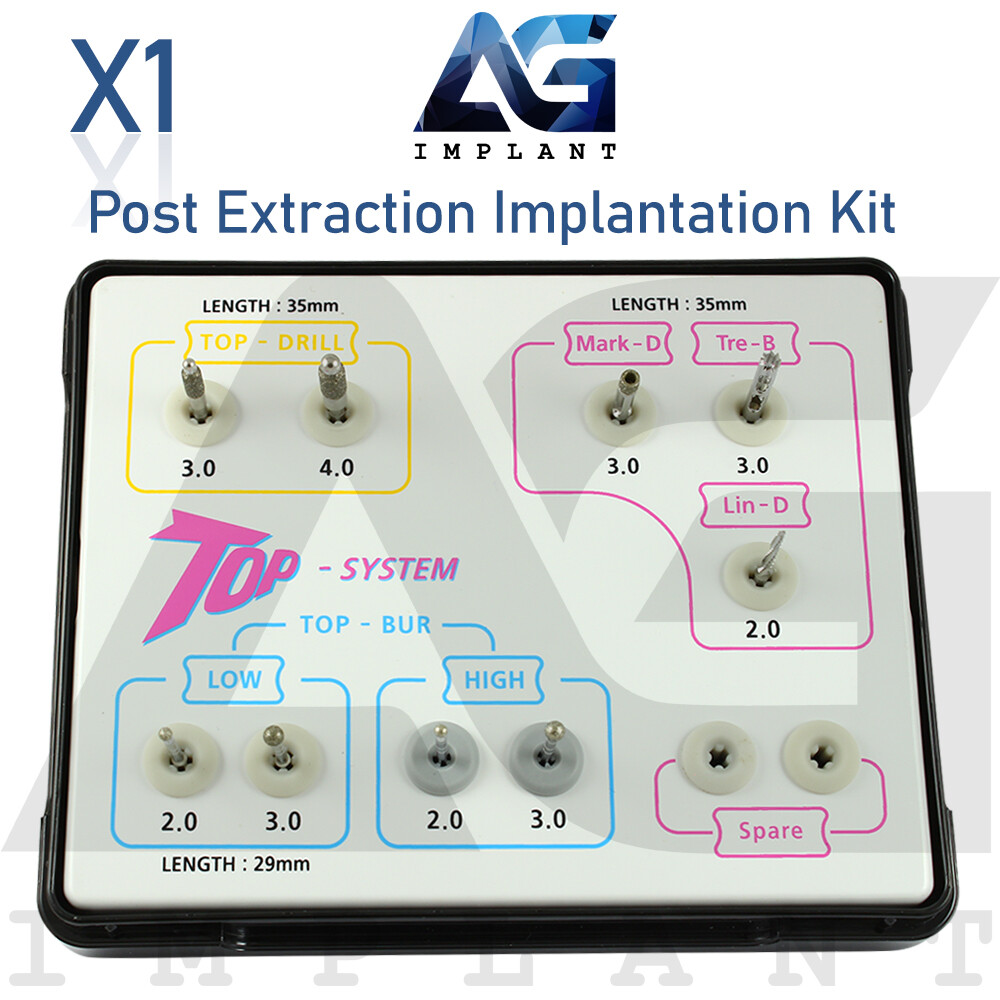 Post Extraction Top System Kit Low High Speed Burs Drill Instrument Tool Dental