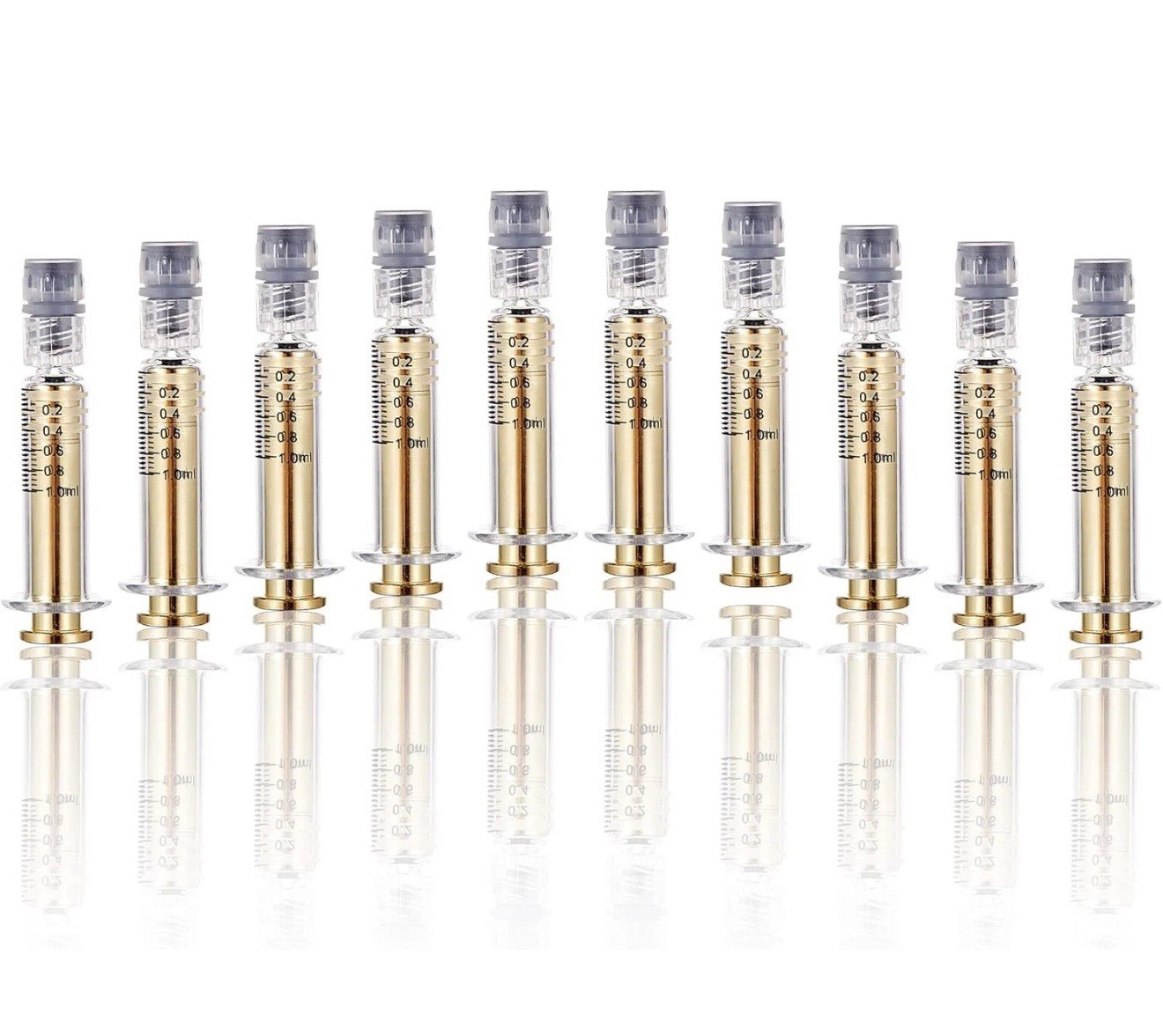 10Pcs 1ml Borosilicate Glass Syringe Oil Liquid Dispenser with Metal Luer Lock