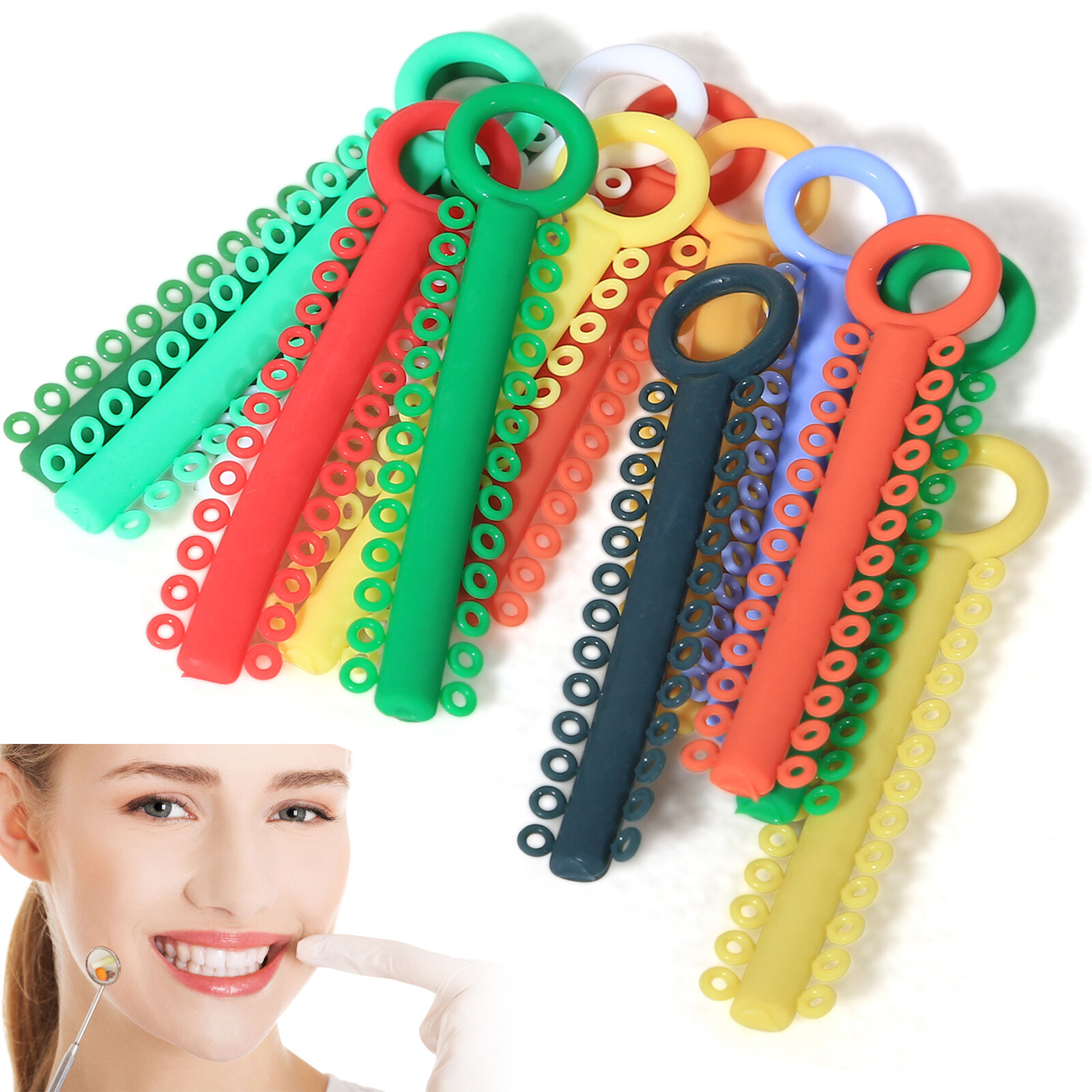 1040 Circles Dental Orthodontics Ligature Ties Elastic Multi-colored tie 40 pcs