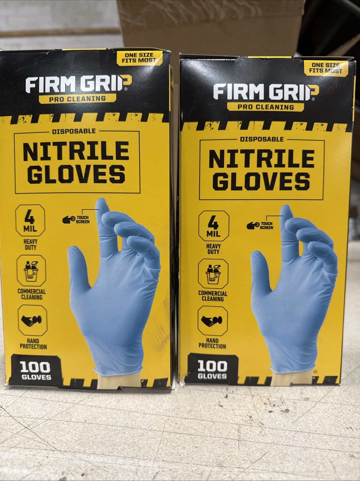 Firm Grip Pro Cleaning Disposable Heavy Duty Nitrile Gloves, One Size