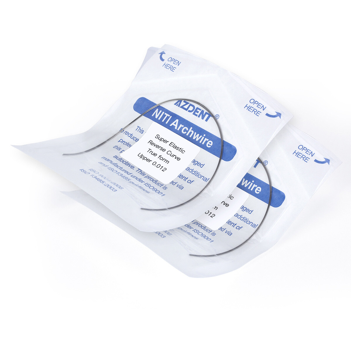 2pcs AZDENT Orthodontic Super Elastic NITI Reverse Curve True Round Arch Wire