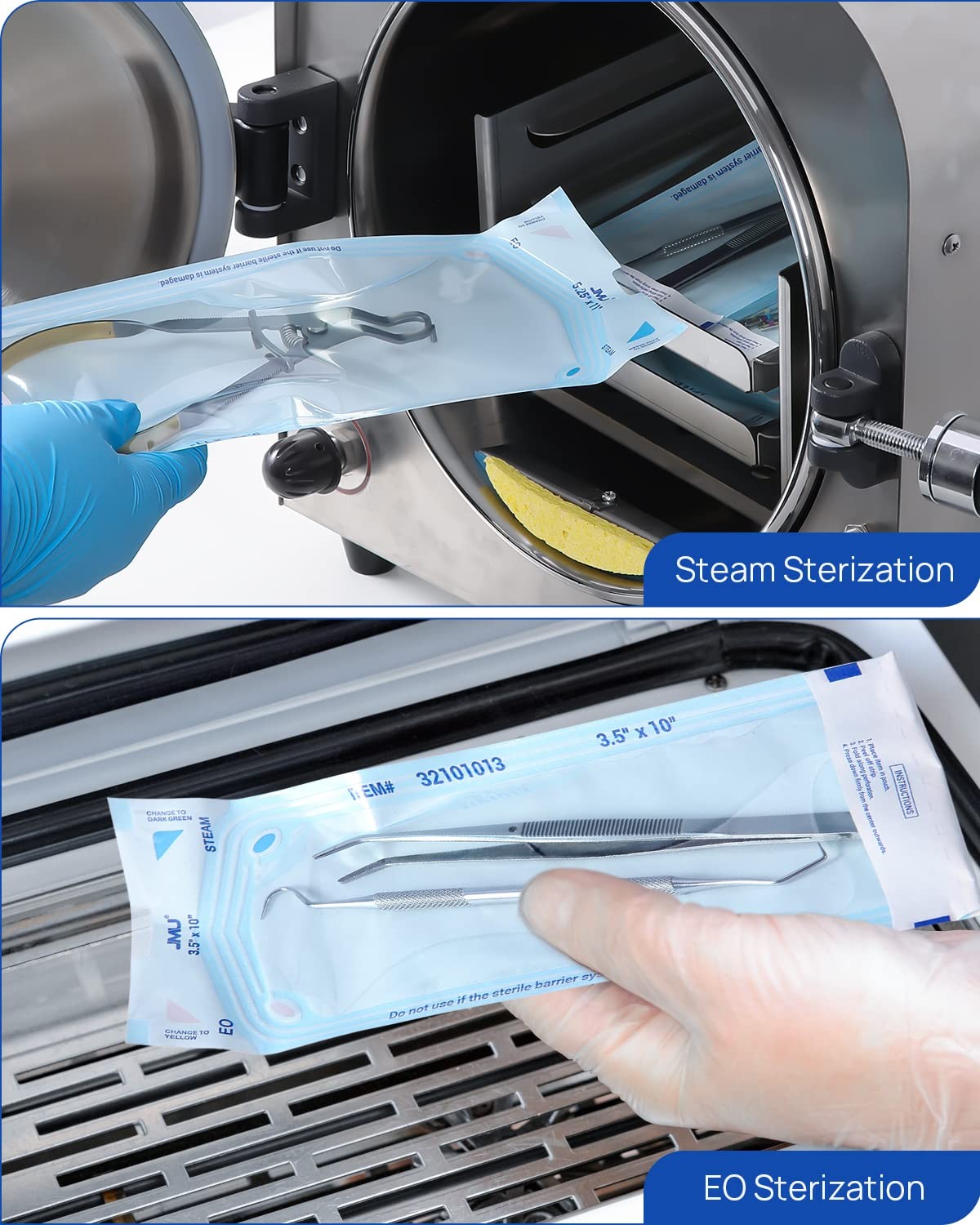 200 Self Sealing Sterilization Pouches, 2.25″ x 5″ Autoclave Sterilizer Bags