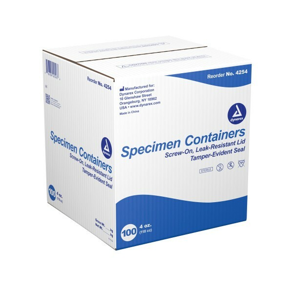 Dynarex Specimen Containers sterile 4 oz 100/Cs