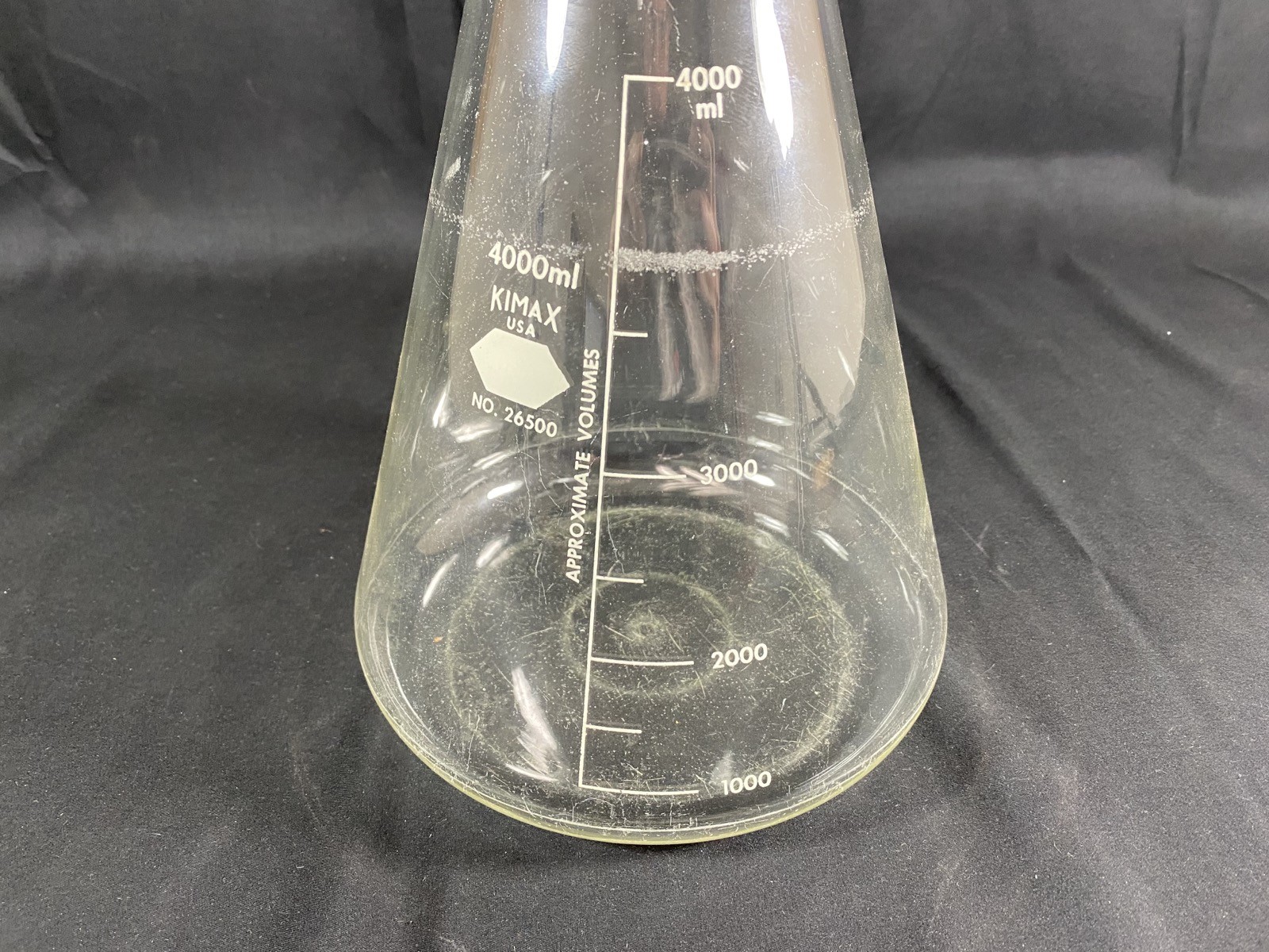 KIMAX KIMBLE Glass 4000mL 4L Narrow Mouth Graduated Erlenmeyer Flask 26500