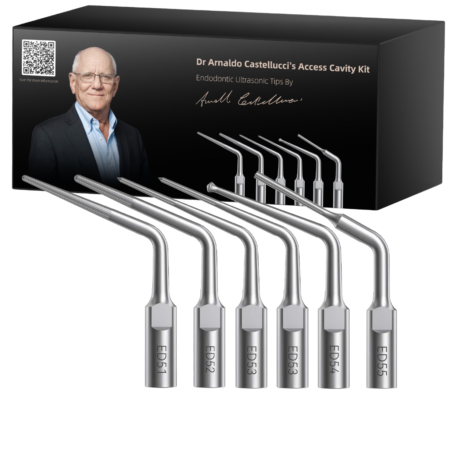 Woodpecker DTE Dr Castellucci’s Access Cavity Kit Endo Ultrasonic Tips ED51-ED55