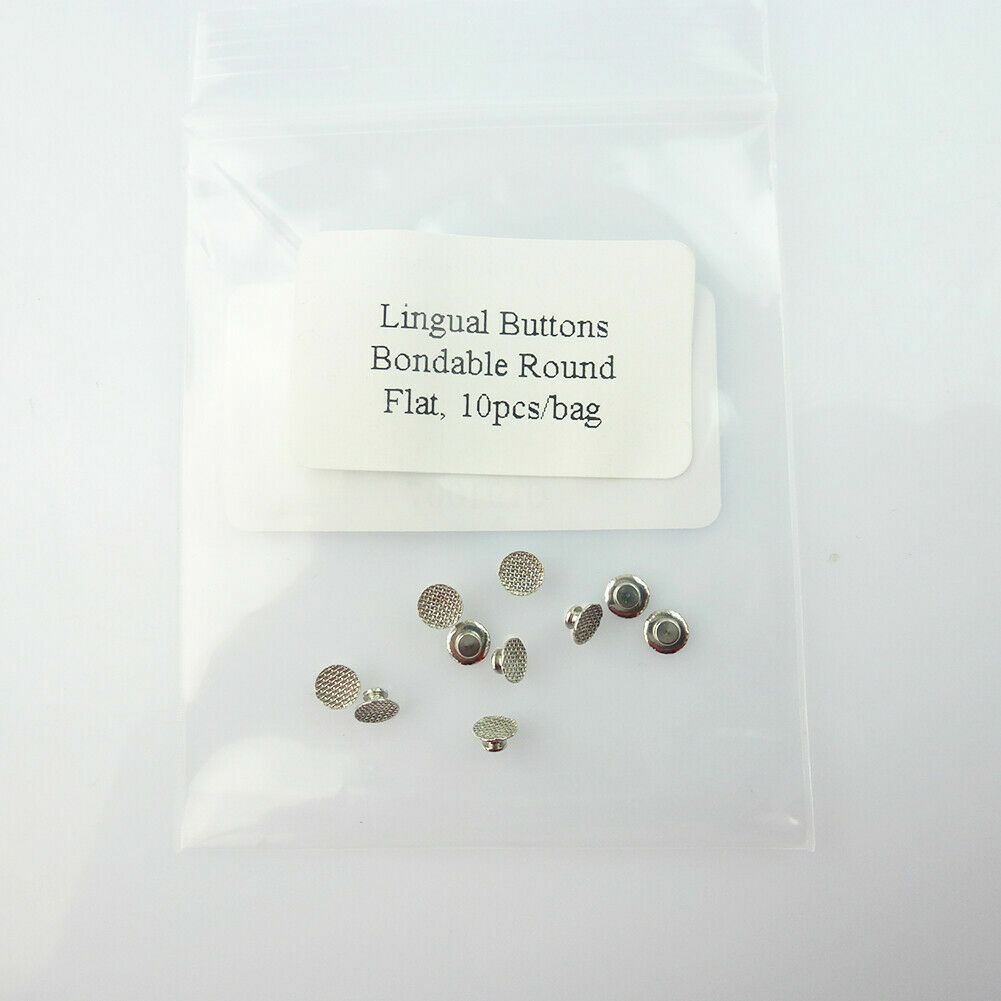 10Pc Dental Orthodontic Lingual Buttons Round MIM Mesh Base Bondable EASYINSMILE