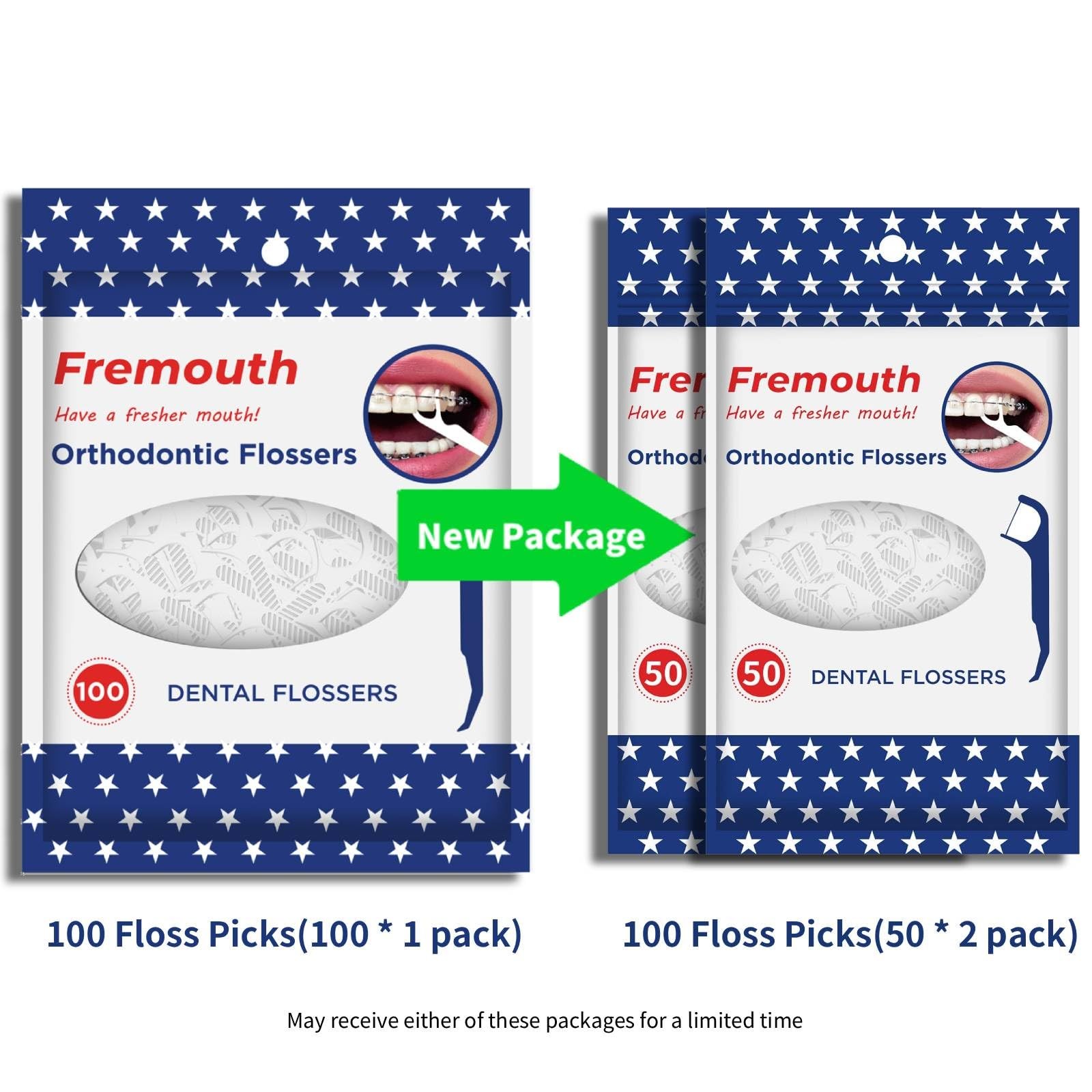Fremouth Upgraded Orthodontic Flossers for 1 Count (Pack of 100), White