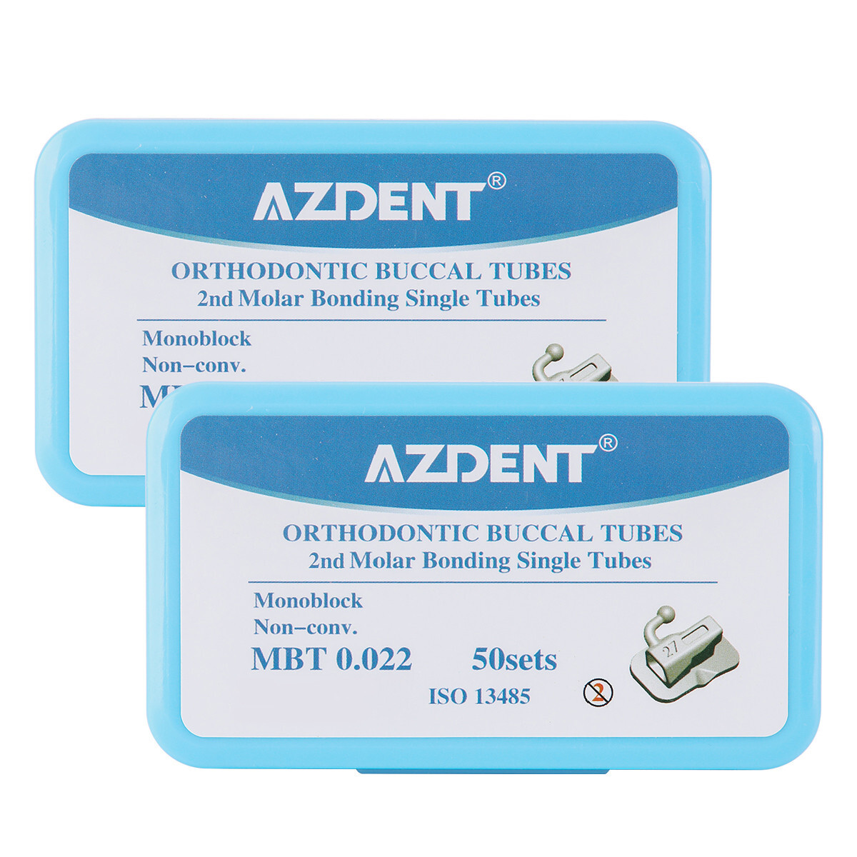 AZDENT Dental Orthodontic 2nd Molar Bondable Non-Conver MBT 022 Buccal Tube