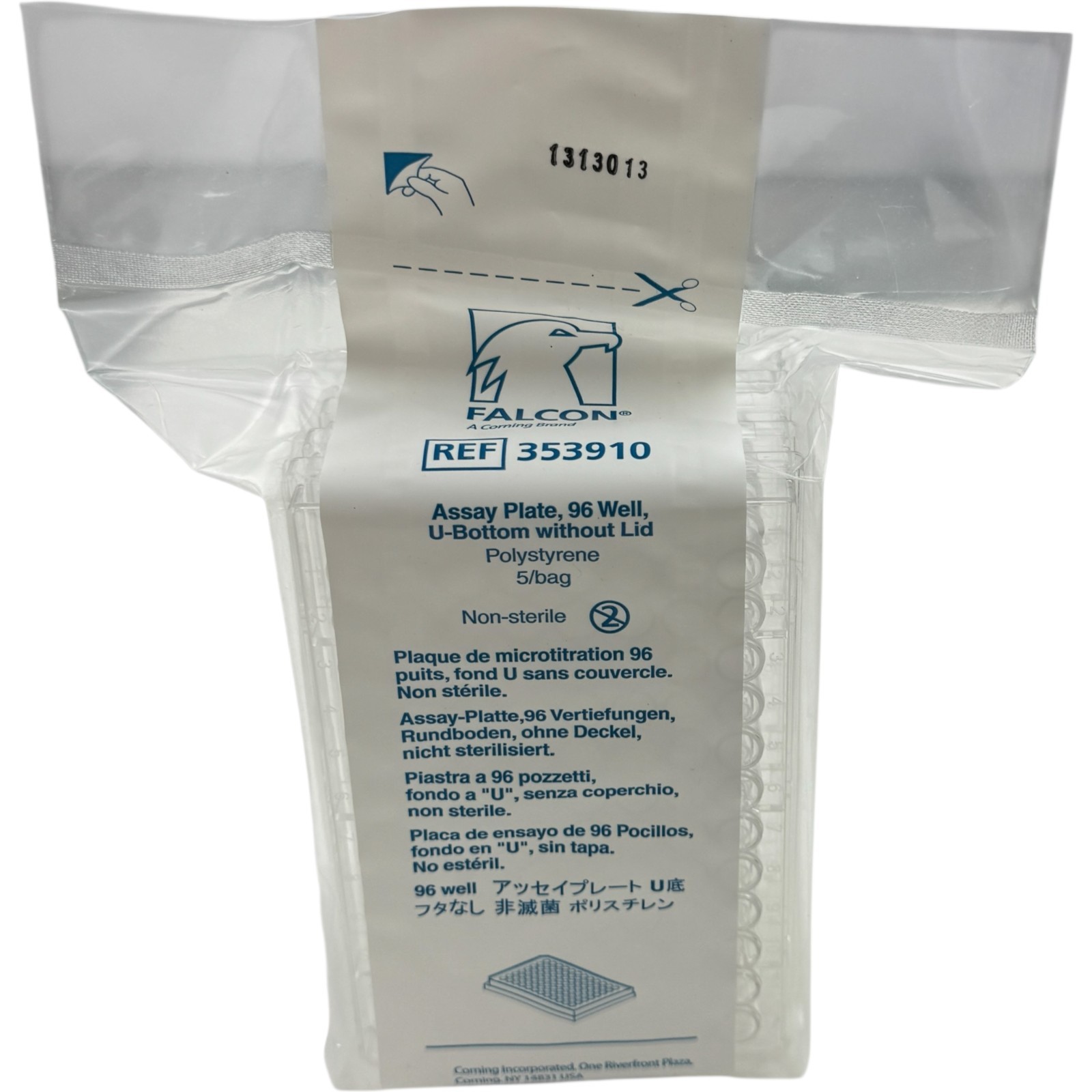 Corning 353910 Assay Plate, 96 Well without lid Polystyrene Non Sterile 50pcs