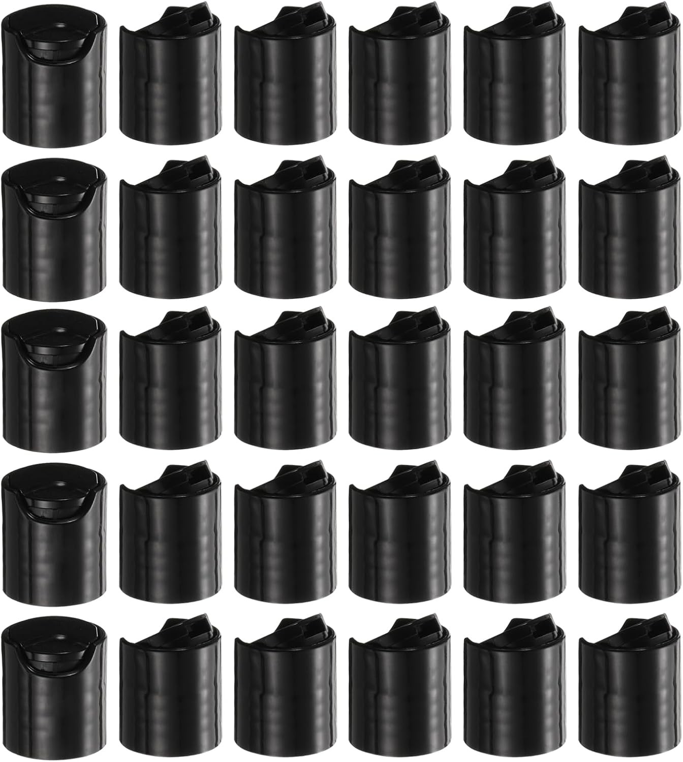 uxcell 30pcs PP Plastic Disc Top Caps, 20/410 Replacement Press 20/410, Black