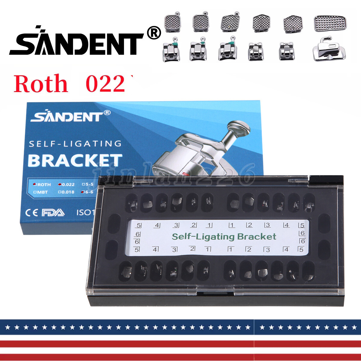 Dental Orthodontic Self-Ligating Brackets Braces Roth 022 Hooks 345&Buccal Tubes