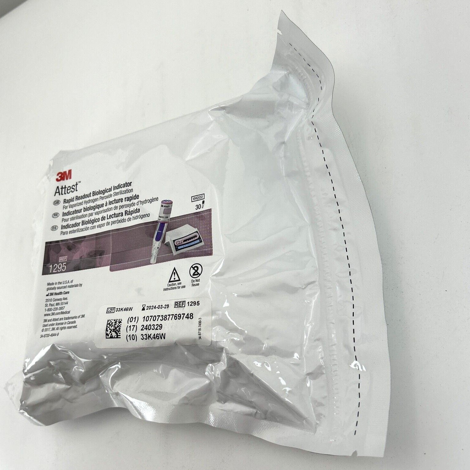 3M 1295 30-PACK Attest Rapid Readout Biological Indicators, Exp 03/31/2024