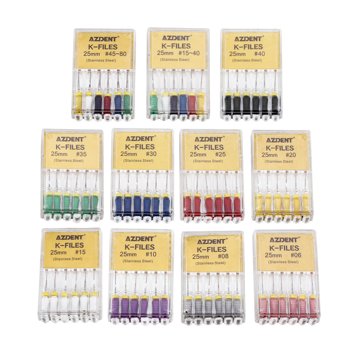 Dental Endo Root Canal Files 25mm/21mm #15-40/Absorbent Paper/Gutta Percha Point