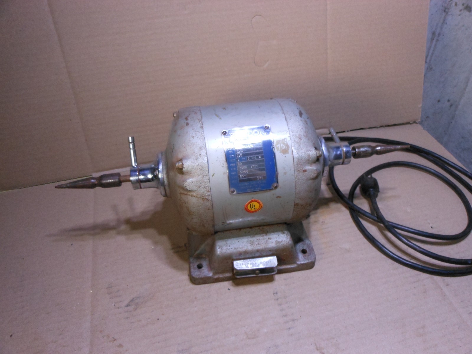 Baldor Dental Lab Jewler Polishing Lathe / Motor Model 353 1/4 HP 2 Speed