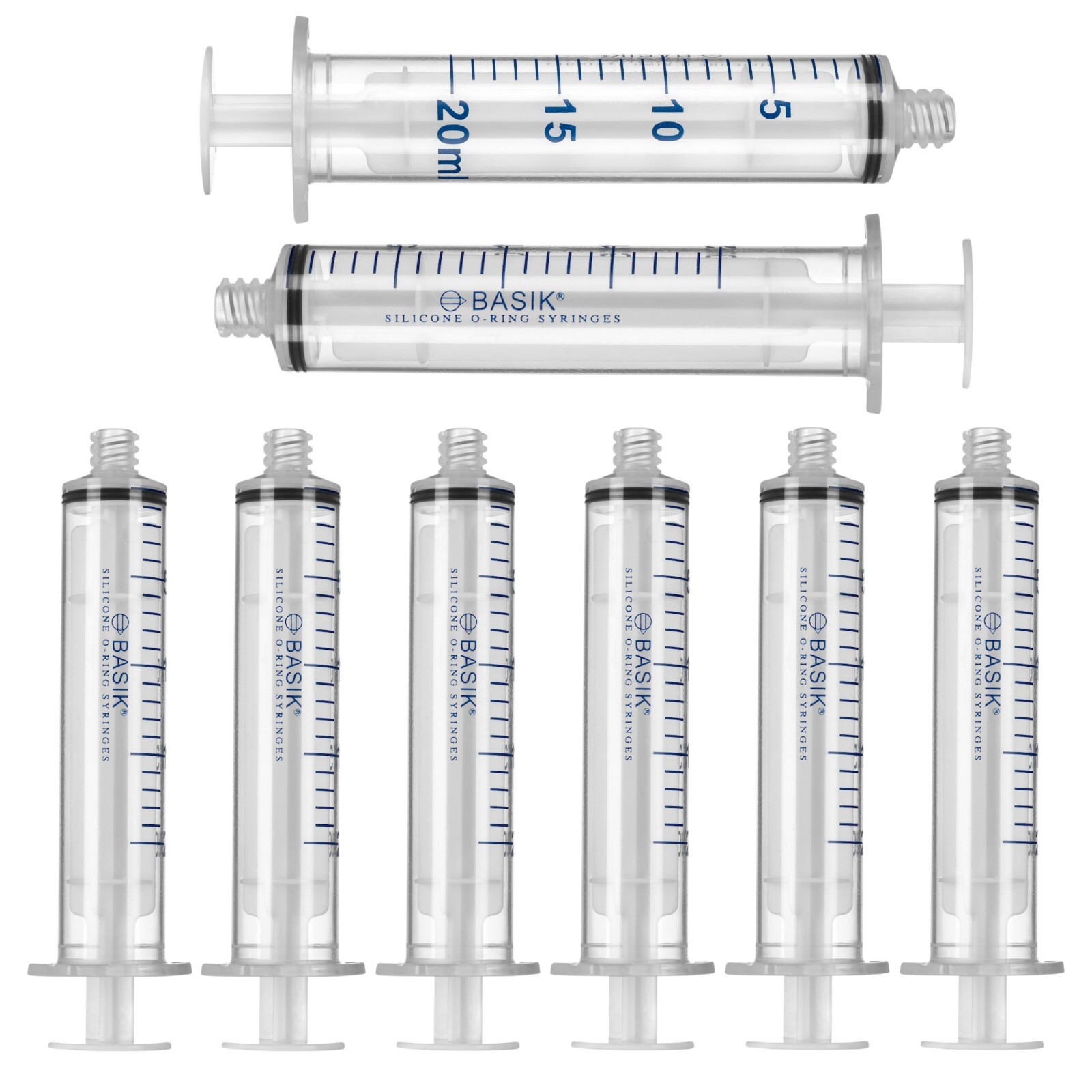 20cc Enfit Tip Syringes Silicone O Ring Reusable 8 Pack