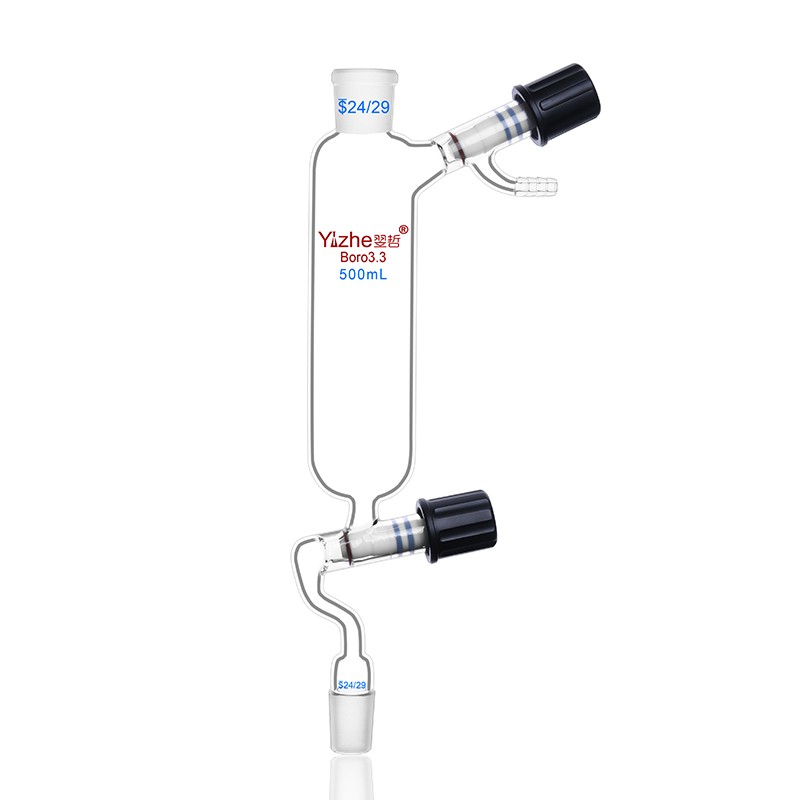 250ml-500ml Laboratory Glassware Filling Funnel w/ Vacuum Valve, Borosilicate
