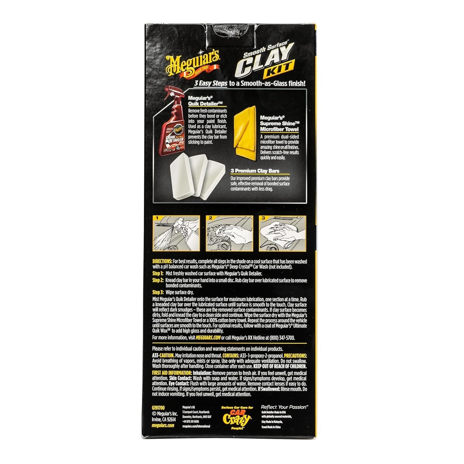 G191700 Smooth Surface Clay Kit, Safe and Easy Car Claying for Smooth as Glas…