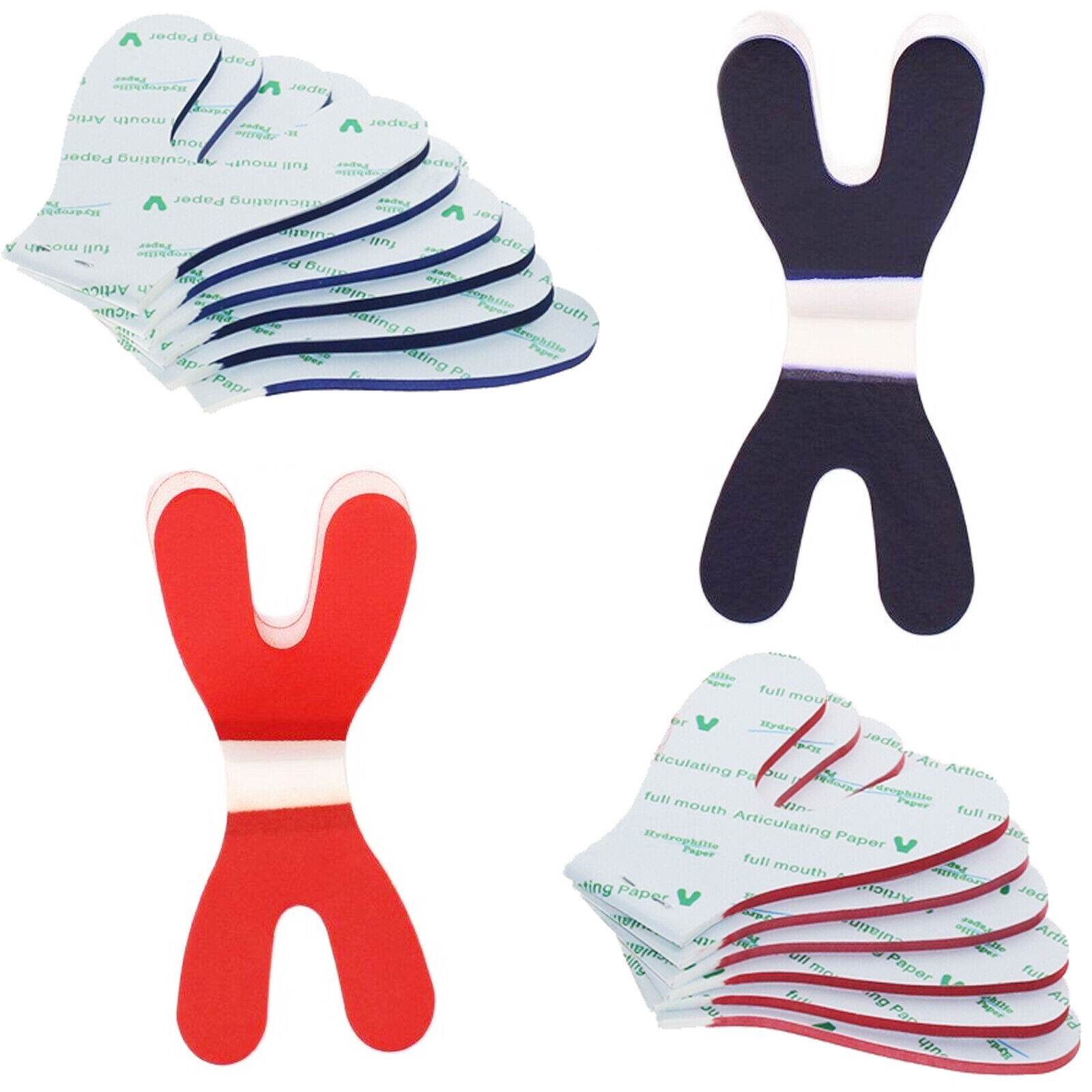 Dental Articulating Paper Double Sided Strips/Horseshoe Form Red/Blue Bite Paper