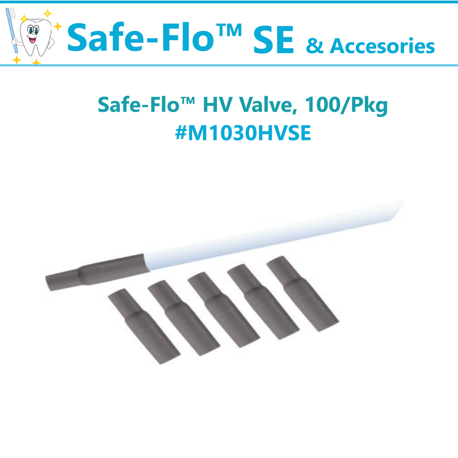 Dental Safe-Flo SE Valve CROSSTEX Safe-Flo™ HV Valve, Adapter, 100/Pkg