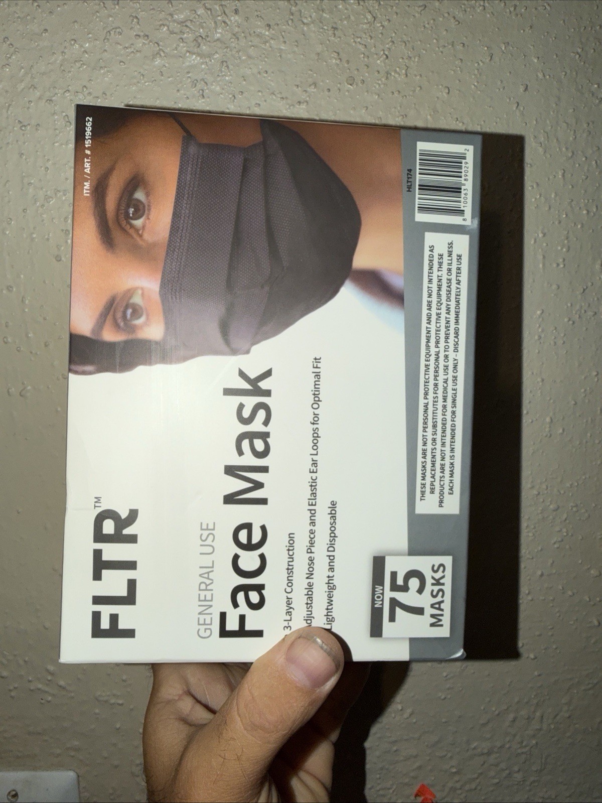 FLTR General Use Face Mask, Black, 75 count (75), 75 Count (Pack of 1) , B
