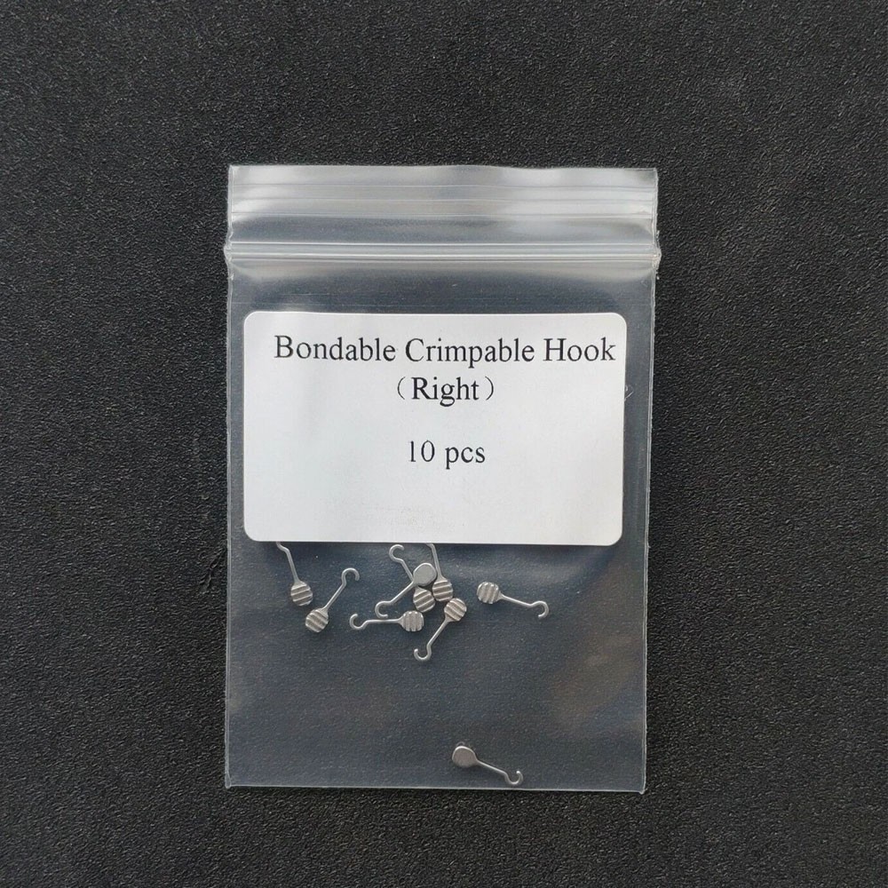 10Pcs/pack Dental Orthodontic Bondable Sliding Crimpable Hook Long Curved